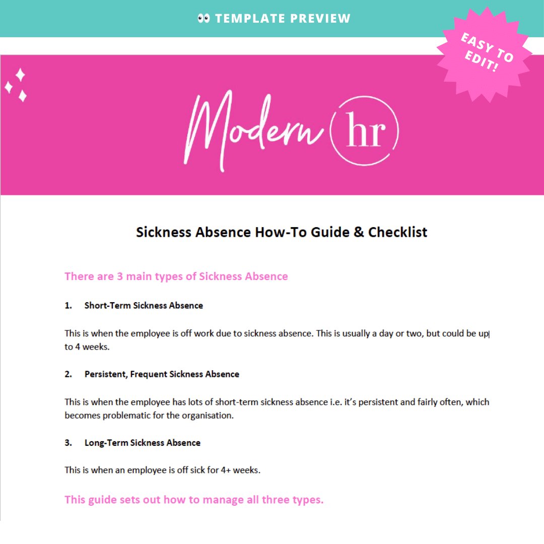 Sickness Absence How-To Guide and Checklist - Modern HR