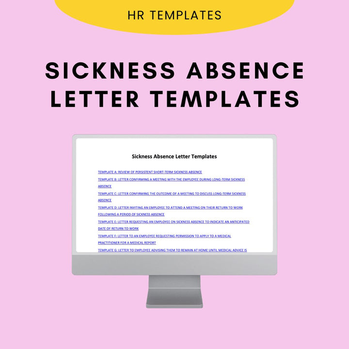 Sickness Absence Letter Templates - Modern HR