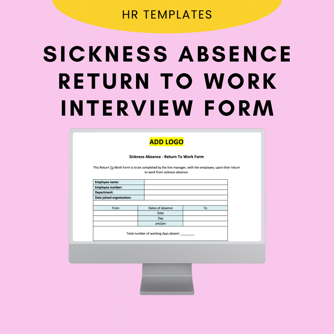 Sickness Absence Return to Work Interview Form - Modern HR