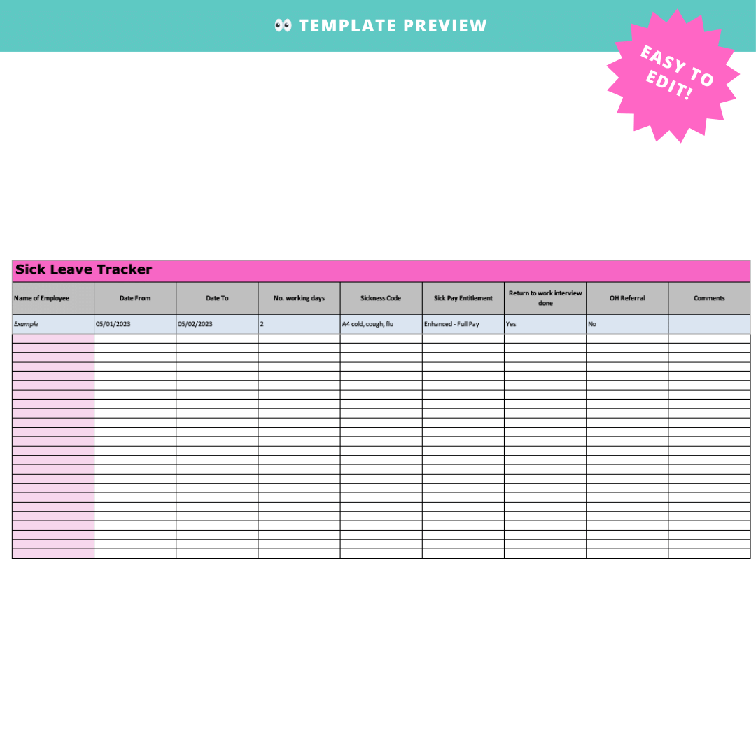 Sickness Absence Tracker - Modern HR