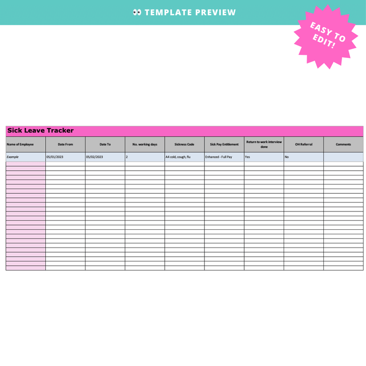 Sickness Absence Tracker - Modern HR